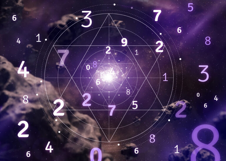 numerology collage concept